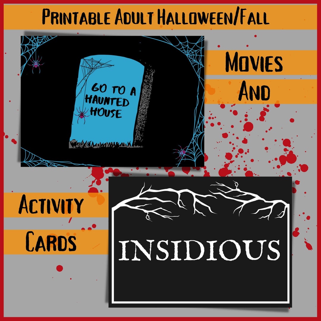 Printable Adult Halloween/fall Movie and Activity Cards. Fall ...