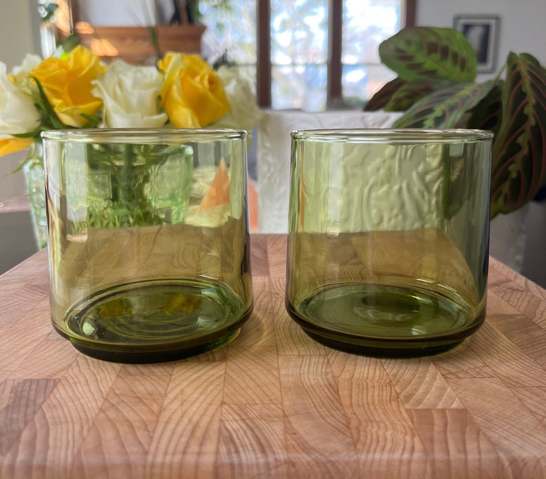 Vintage Anchor Hocking Finlandia Avocado Green Glasses Mid - Etsy