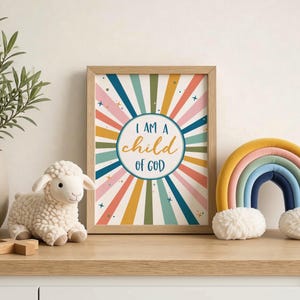 Ich bin ein Kind Gottes – Druckbares Wandbild mit Bibelvers für Kinder – Wandbild fürs Kinderzimmer – Christliche Kinder – Sonntagsschule – DIGITALER DOWNLOAD – Homeschooling