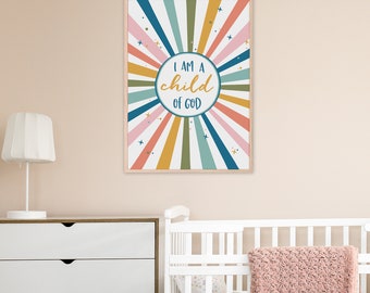 Auledio Divinely Inspired Neon Sign I Am A Child Of God Wall Art For Spiritual Home Decor  Inspiring Light For Worship Space Multicolour