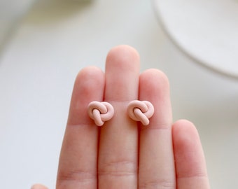 Handmade Polymer Clay Knot Stud Earrings | Knotted Clay Studs | Handmade Clay Studs | Knot Earrings