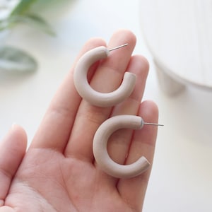 Handmade Large Polymer Clay Hoop Earrings | Everyday Earrings | Polymer Clay Statement Earrings | Bridesmaid Gift Ideas