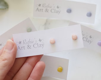 Minimal Everyday Tiny Pebble Clay Stud Earrings | Tiny Handmade Organic Shape Polymer Clay Earrings | Everyday Earrings