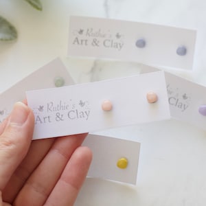 Minimal Everyday Tiny Pebble Clay Stud Earrings | Tiny Handmade Organic Shape Polymer Clay Earrings | Everyday Earrings