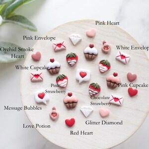 Valentine's Day Clay Stud Earrings Small Heart Clay Stud Earrings Chocolate Covered Strawberry Studs Cupcake Studs Love Potion Studs image 3