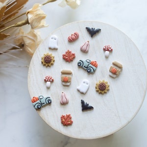 Autumn Polymer Clay Stud Earrings | Halloween Clay Earrings | Polymer Clay Fall Earrings | Handmade Clay Earring | Pumpkin Clay Earrings