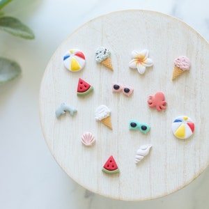 Summer Beach Polymer Clay Stud Earrings | Handmade Polymer Clay Beachy Earrings | Summertime Earrings | Summer Polymer Clay Stud Earrings