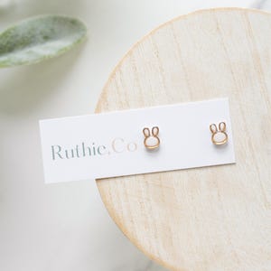 Bunny Clay Stud Earrings | Handmade Polymer Clay Easter Bunny Stud Earrings | Spring Clay Earrings | Tiny Easter Studs