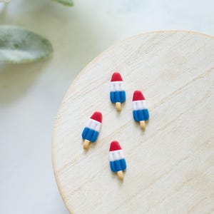 Bomb Pop Stud Earrings | 4th of July Polymer Clay Jewelry