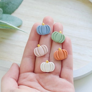 Autumn Pumpkin Clay Stud Earrings | Halloween Clay Earrings | Polymer Clay Fall Earrings | Handmade Clay Earring | Pumpkin Patch Earrings