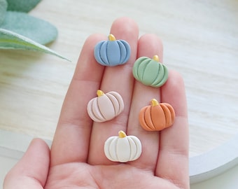 Autumn Pumpkin Clay Stud Earrings | Halloween Clay Earrings | Polymer Clay Fall Earrings | Handmade Clay Earring | Pumpkin Patch Earrings