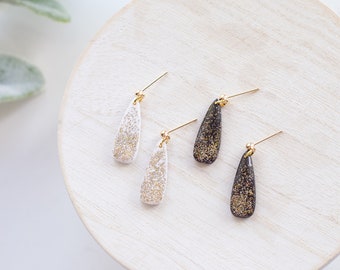 Small Clay Glitter New Year's Eve Dangle Earrings | Handmade NYE Clay Glitter Dangle Earrings | 2024 Earrings