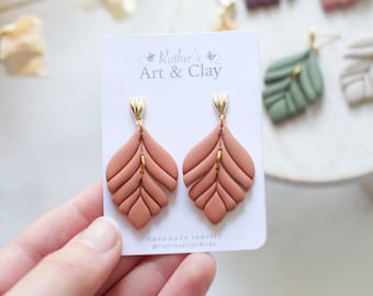 Fall Foliage Polymer Clay Dangle Earrings | Autumn Earrings | Polymer Clay Fall Leaves Earrings | Boho Fall Dangle Earrings