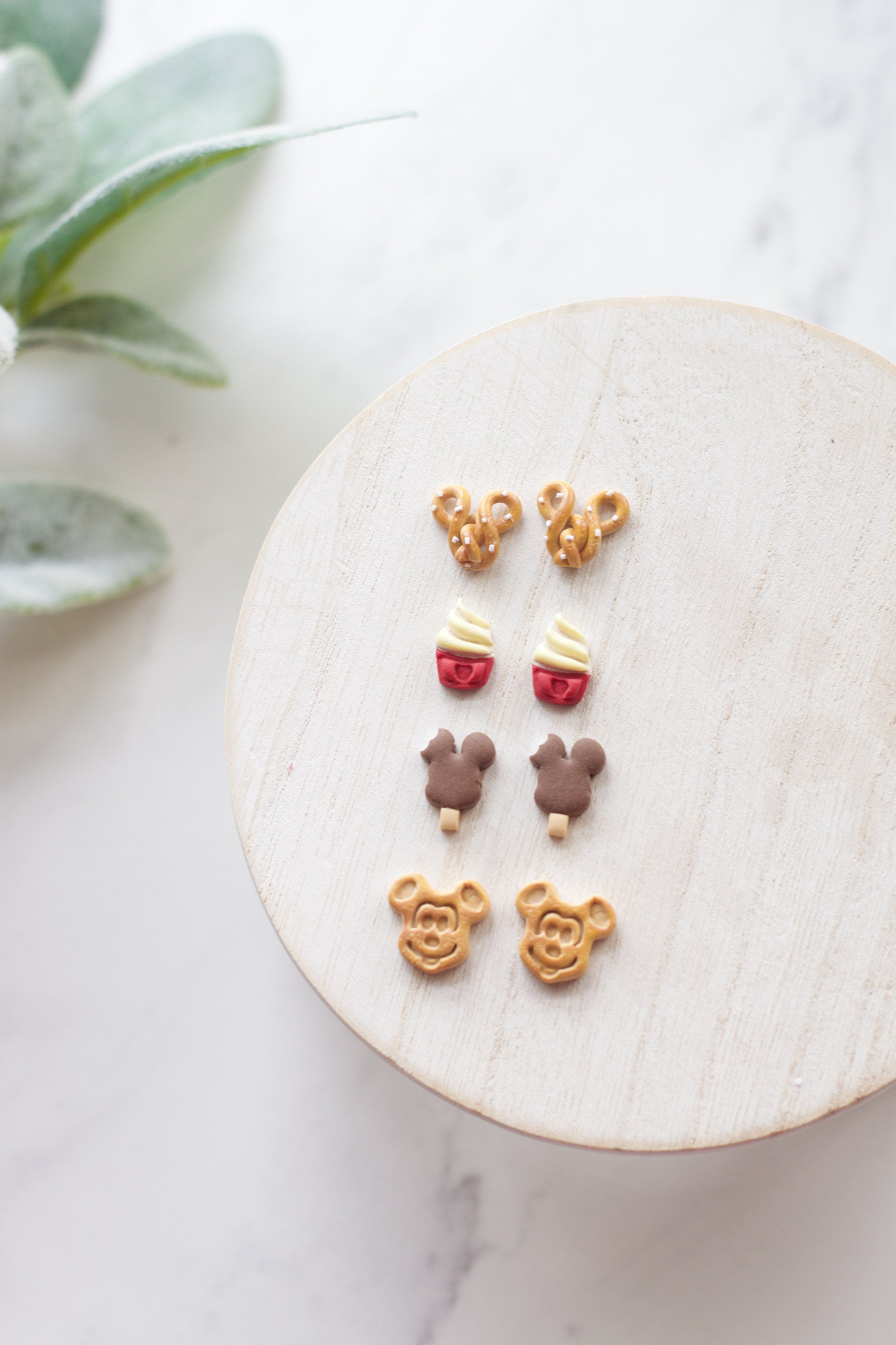 Mickey Snack Stud Earrings | Handmade Polymer Clay Small Disney Snack Inspired Clay Earrings | Disney Park Inspired Earrings