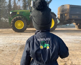 Personalised Tractor Overalls for Children Perfect for Farmers Birthdays and Christmas Presents