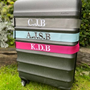 Personalised Embroidered Luggage Suitcase Strap With Combination Lock Perfect for Holidays, Hen dos, Honeymoons,