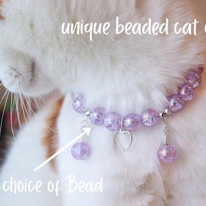 CUSTOM* Personalized Pearl Pet Collar Necklace Elegant Pet Jewelry Fancy Pearl Cat Collar with Name Beaded Cat Collar Pet Accessory