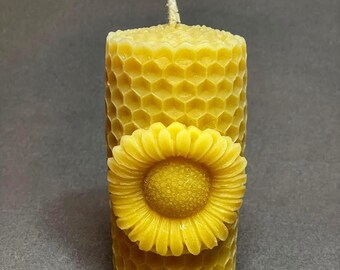 Honig-Kamm-Bienenwachs-Kerze, 100% natürlich, Stumpenkerze