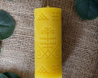 Honig-Kamm-Bienenwachs-Kerze, 100% natürlich, Stumpenkerze, Abendkerzen