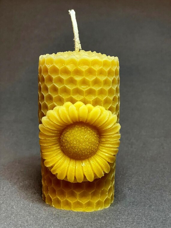 Honig-Kamm-Bienenwachs-Kerze, 100% natürlich, Stumpenkerze