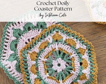 Easy Crochet Coaster Pattern Crochet Doily Crochet Doilies Pattern Coaster Crochet Coaster Beginner Friendly PDF Pattern Instant Download