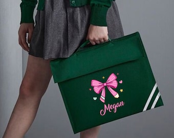 Personalisierte Bleistift Bogen Bookbag Stationäre Mädchen zurück in der Schule Kindergarten Kindertasche