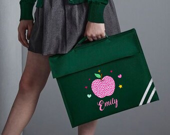 Personalisierte Pink Apple Bookbag Obst Mädchen zurück in der Schule Kindergarten Kindertasche