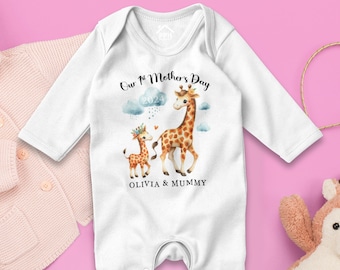 Onze 1e moederdag romperpak voor baby, gepersonaliseerd cadeau voor Moederdag