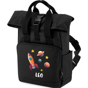 Mini sac à dos à enroulement personnalisé pour enfants Space Design, mini sac d'école à enroulement personnalisé pour garçons Space Design, meilleur cadeau pour la rentrée des enfants