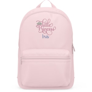 Mini sac à dos brodé personnalisé petite princesse pour enfants, mini cartable brodé personnalisé petite princesse pour filles, cadeau d'école pour enfants