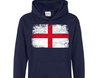 Sweat à capuche drapeau de l'Angleterre pour enfant, sweat à capuche des supporters de l'Angleterre, cadeau pour fan de l'Angleterre