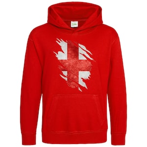 Sweat à capuche déchiré Angleterre enfant, sweat à capuche drapeau Angleterre enfant