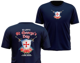 Camiseta personalizada del Día de San Jorge para niños, camiseta personalizada para niños del Día de San Jorge, regalos personalizados para el Día de San Jorge
