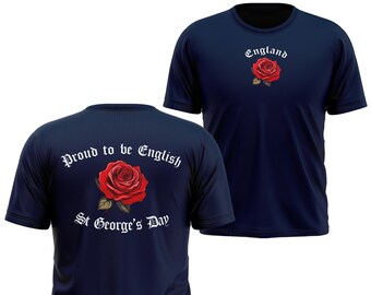 Fier d'être t-shirt anglais pour enfants, t-shirt rose pour enfants de la Saint-Georges, cadeaux champêtres pour la Saint-Georges