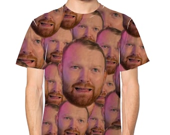 All Over Face Print Personalised T Shirt Unisex, Stag Do Tshirt, Hen Do T shirt, Birthday Tee, Joke Tshirt, Custom Face Tshirt