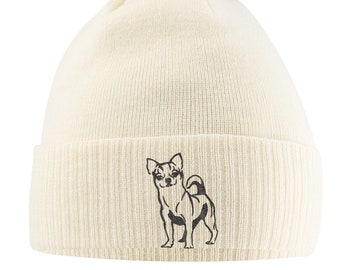 Chihuahua Gifts, Bobble Beanie Hat, Funny Gifts for Women Men, Him Her Gift Dog Walk Walking Novelty