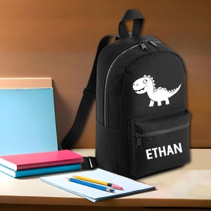 Customised Dinosaur Boys Mini Backpack Kids Personalised Name Dino Back To School Nursery Bag Kids