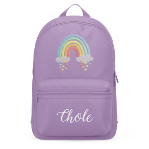 Mini sac à dos brodé arc-en-ciel pour enfants, mini sac à dos personnalisé essentiel, cadeaux de rentrée pour fille