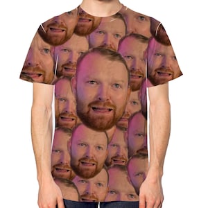 T-shirt personnalisé imprimé sur l'ensemble du visage unisexe image 1