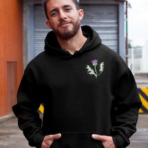 Embroidered Scotland Badge Hoodie For Men, Embroidered Scotland Badge Hoodie, Rugby Gifts For Rugby