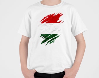 T-shirt drapeau de la Hongrie pour enfant, T-shirt de football Hongrie pour enfant, Cadeaux football pour pays