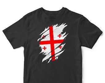 Georgia-T-Shirt für Kinder, Georgia Torn-Kinder-T-Shirt, Fußball-Europageschenke für das Land