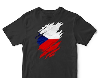Czechia zerrissenes T-Shirt für Kinder, Czechia zerrissenes Kinder-T-Shirt, Fußballgeschenke für Land