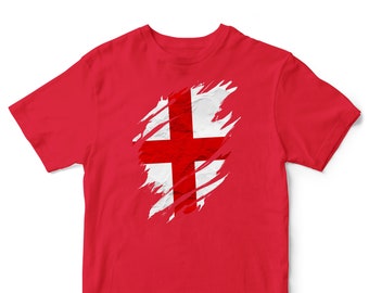 England-Flaggen-T-Shirt für Kinder, England-Fußball-Kinder-T-Shirt, England-T-Shirt