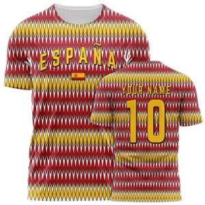 España voetbalsport T-shirt Unisex, Spanje Retro voetbalshirt, voetbal voor hem of haar