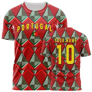 Portugal Football T Shirt, Custom Portugal Retro Football Shirt, Sports Top For Him Or Her