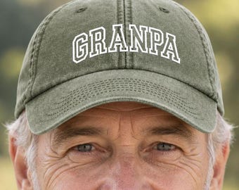 Embroidered GRANDAD Cap, Baby Announcement Hat, Pregnancy Reveal Couples Hats, Gift For Grandfathers, Fathers Day Present, Grandpa Cap