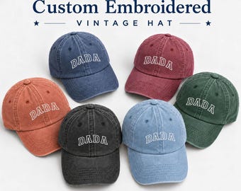 Embroidered DADA Cap, Baby Announcement Hat, Pregnancy Reveal Couples Hats, Gift For Dad, Fathers Day Present