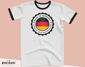 Made In Germany T Shirt, Deutschland Tshirt Ringer White Black Germany Supporters Shirt, Mens T-Shirt Fan Gifts Germany Tshirt