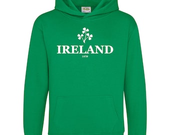 Ireland Hoodie Kids, Kids Irish Supporter  Hoodie, Rugby Gift Gift For Kids, Irish Shamrock Clover